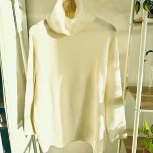 Cozy Cream Oversized Turtleneck Sweater